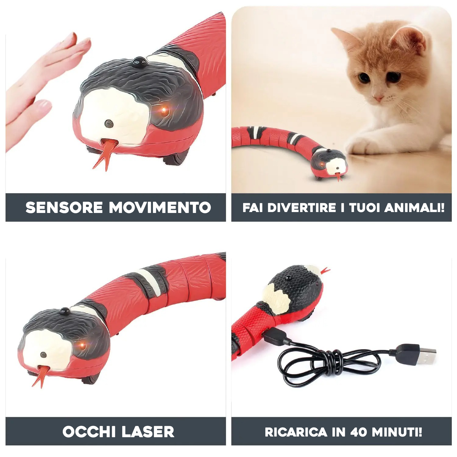 GIOCO SERPENTE AUTOMATICO PER GATTI